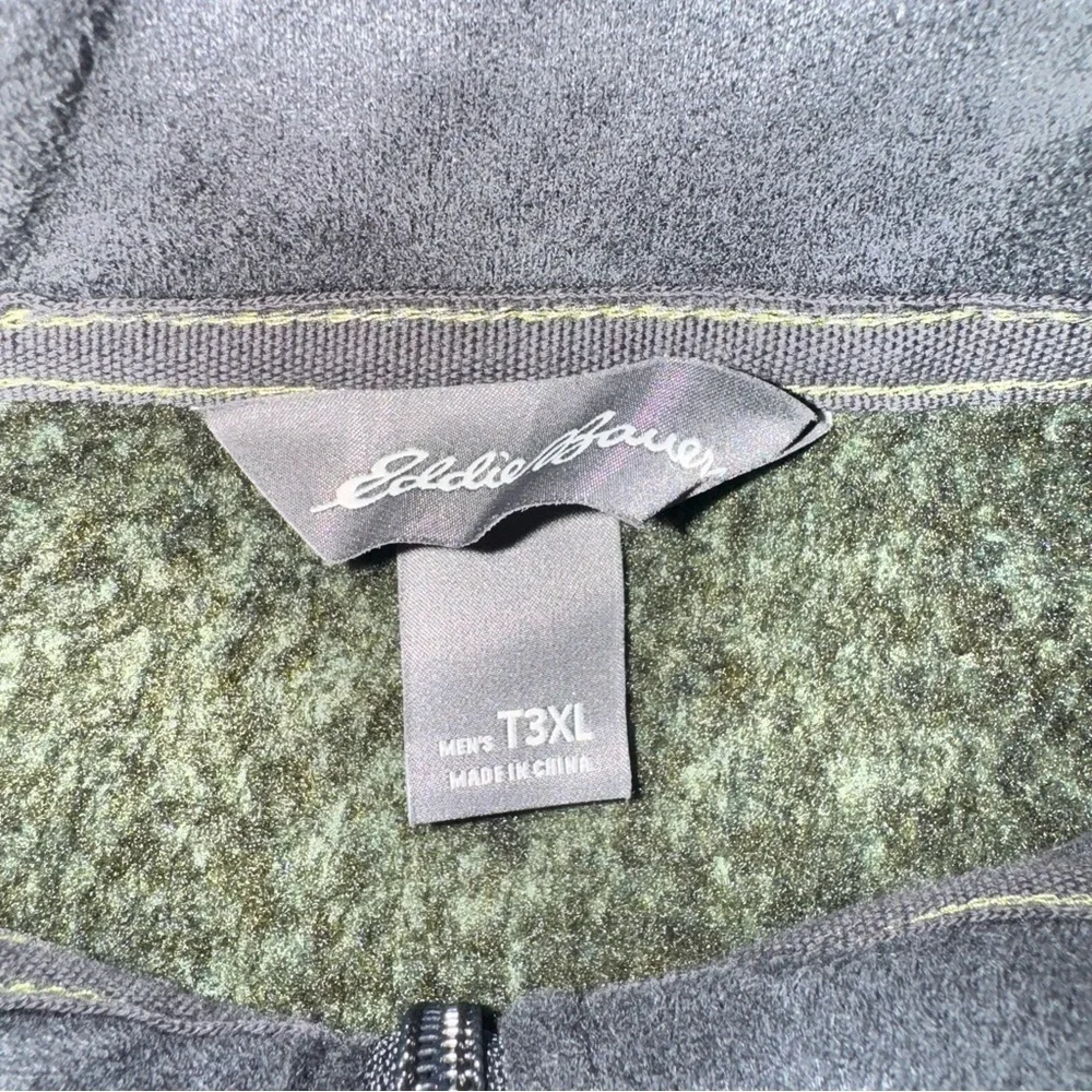 Eddie Bauer men’s olive green zip fleece long sleeve pullover sweater 3XLT
